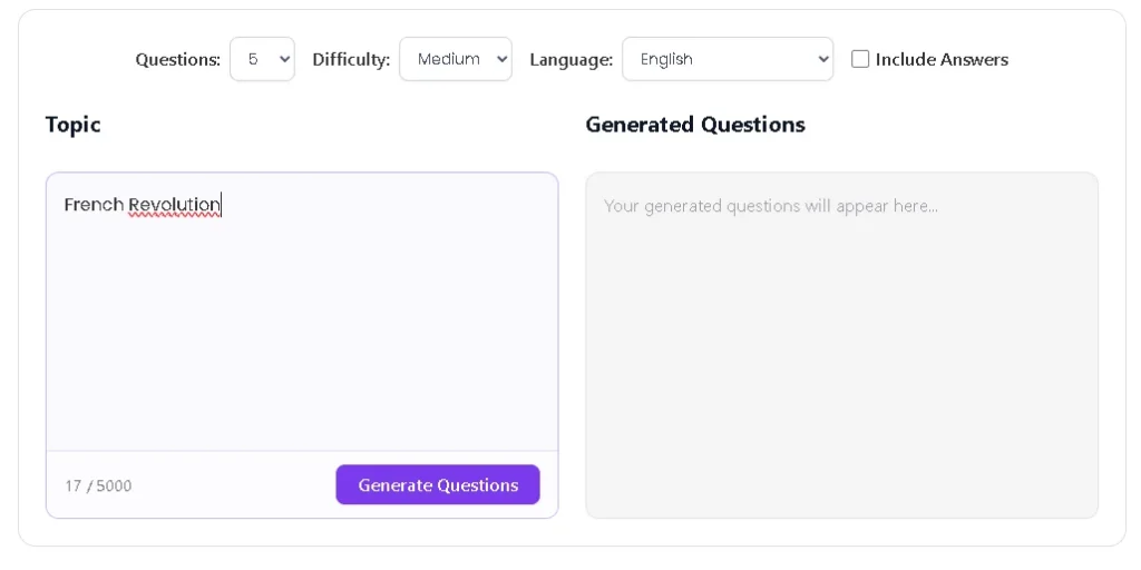 генератор вопросов